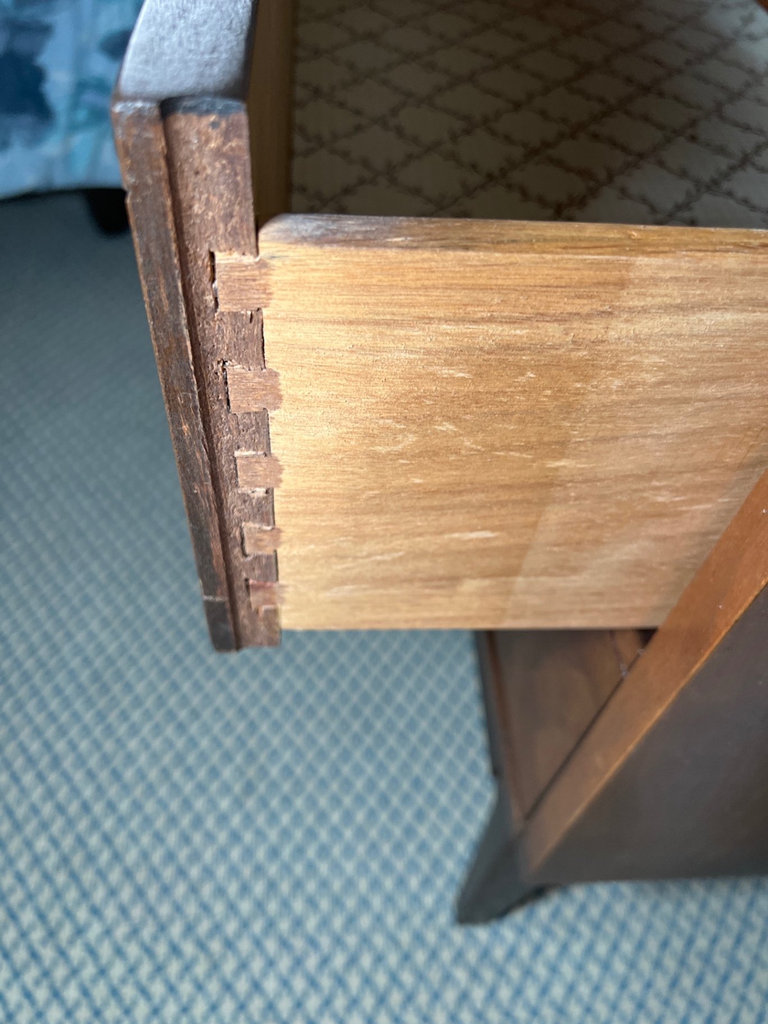 MCM Two-drawer wooden nightstand with recessed handles - image 2 of 4