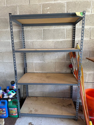 Metal four-shelf storage rack - Image 1 of 5