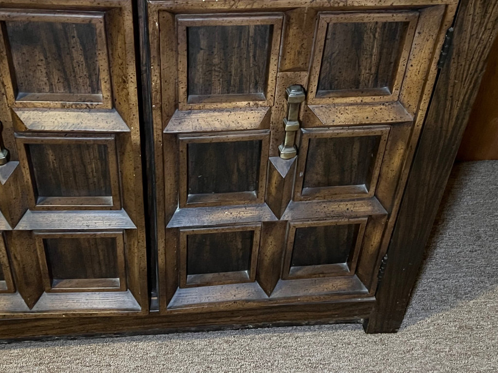 Dark Wood China Cabinet with Glass-Front Display and Paneled Base - image 8 of 12