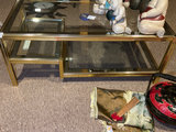 Brass and glass two-tier coffee table - thumbnail 1 of 4