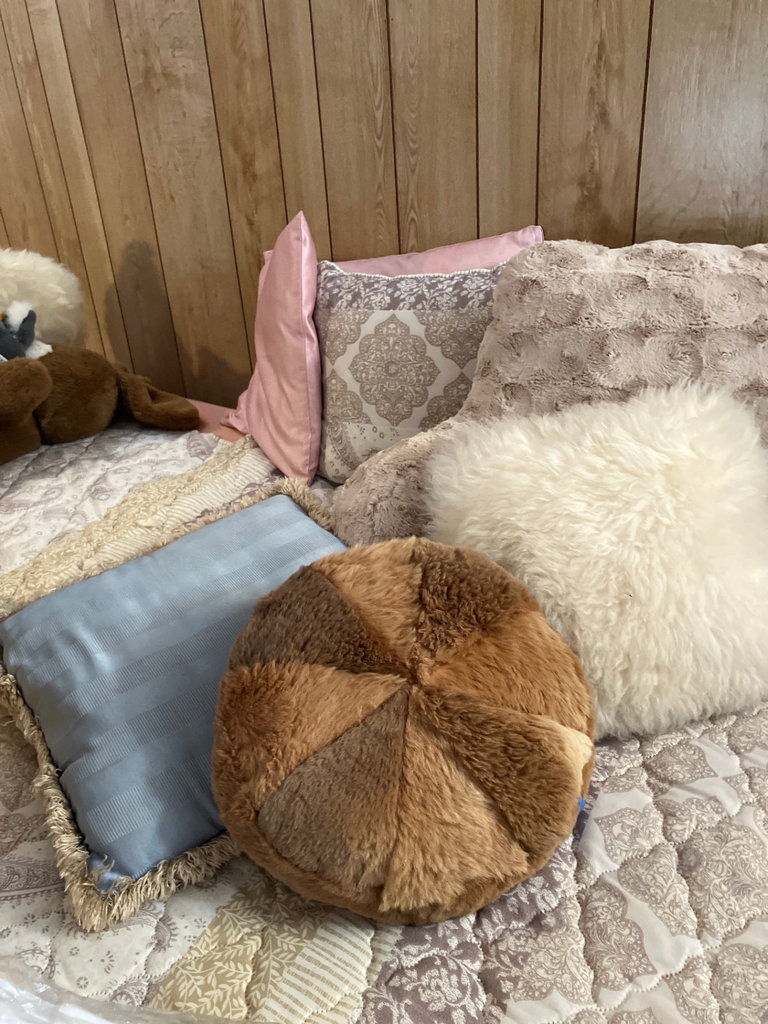 Assorted decorative cushions and plush toys - image 8 of 8