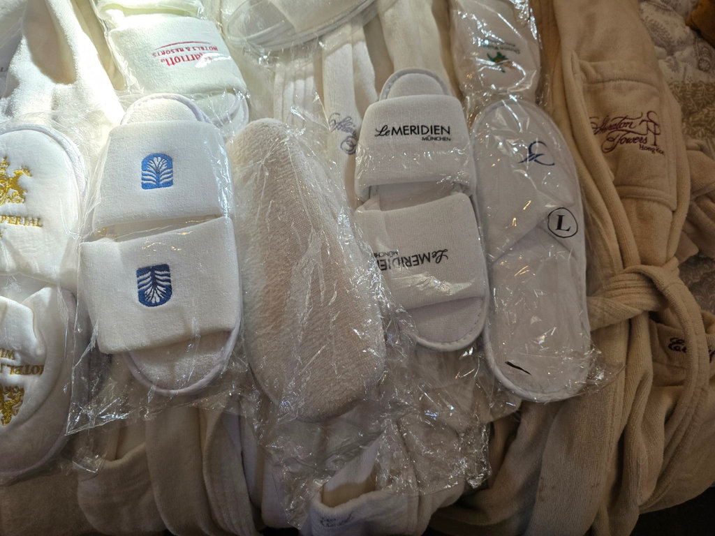 Assorted hotel bathrobes and slippers - image 3 of 15