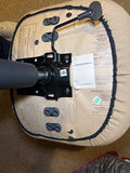 Beige fabric office chair with wheeled base - thumbnail 2 of 5