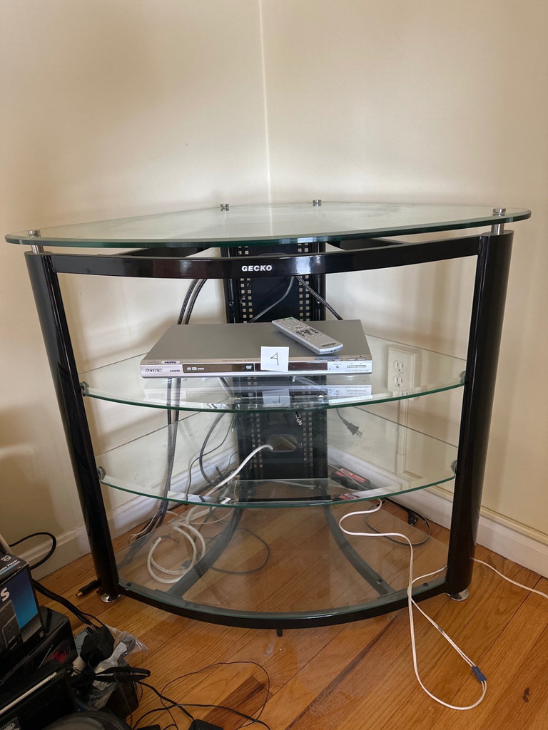Gecko Glass and metal corner media stand  - image 1 of 4