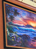 Framed Painting and display light, signed - thumbnail 2 of 11