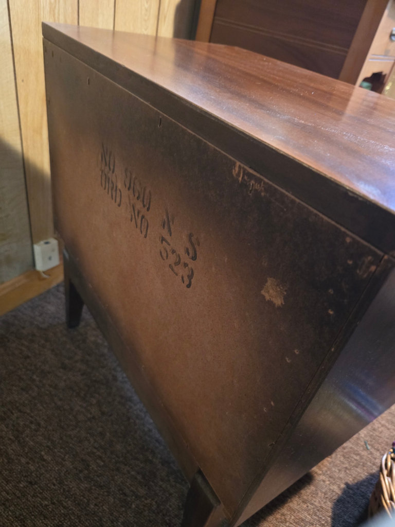 Two-drawer mid-century wooden nightstand - image 7 of 7