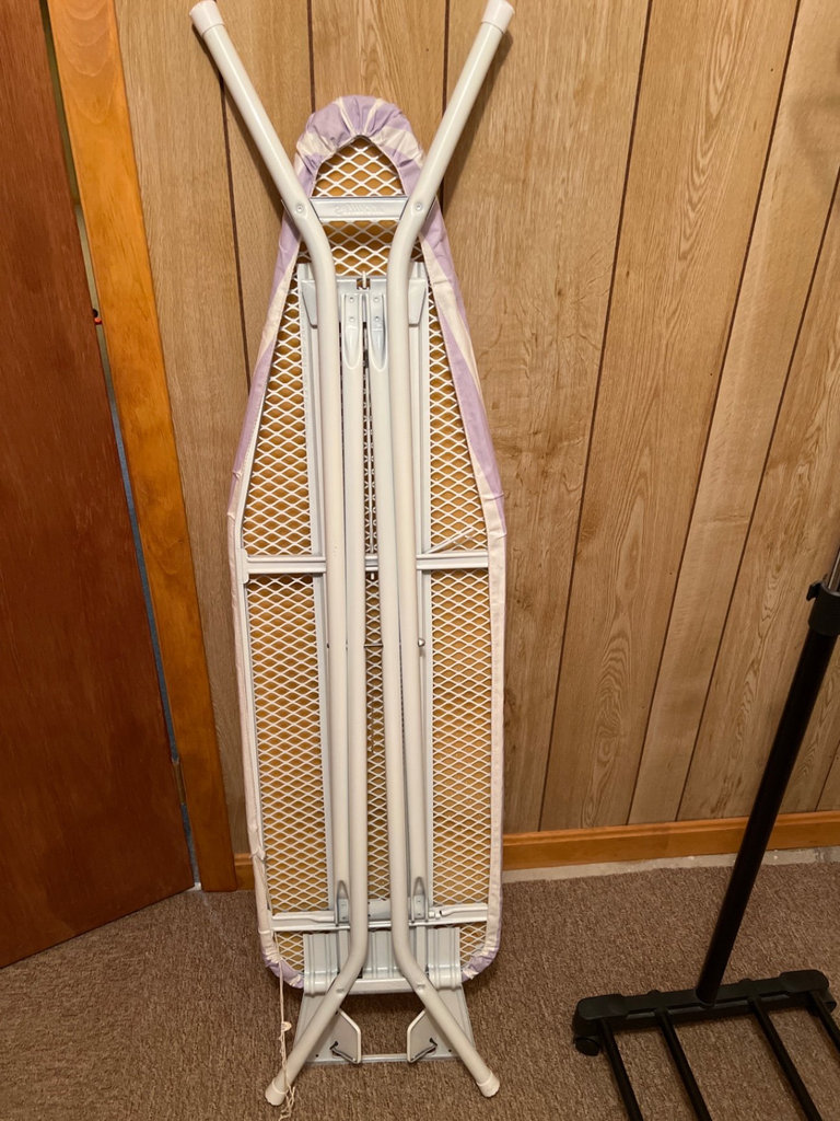 Freestanding ironing board on metal clothes rack - image 6 of 6
