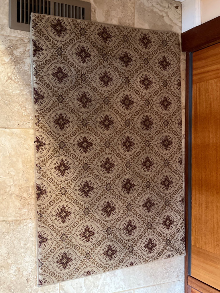 Beige patterned hallway runner rugs - image 4 of 8