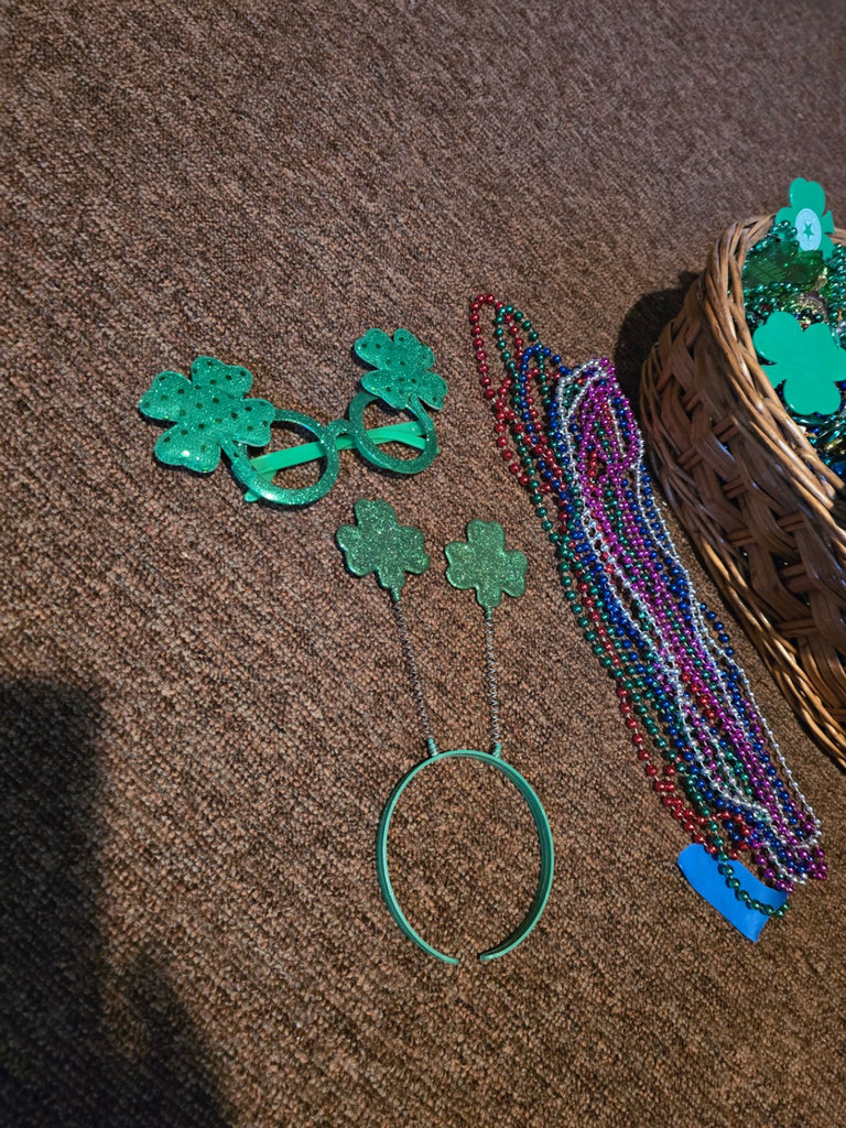Basket with Beaded Necklaces and Shamrock Accessories - image 5 of 11