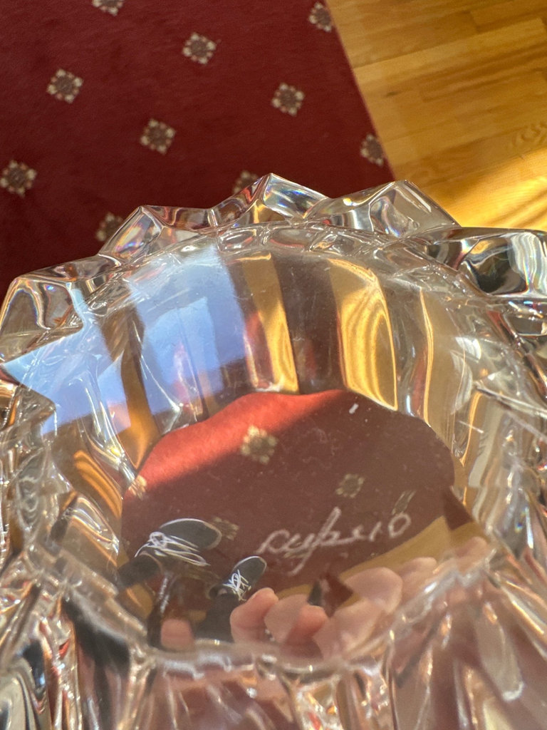 Crystal glass desk clock with bowls and state dishes - image 6 of 13