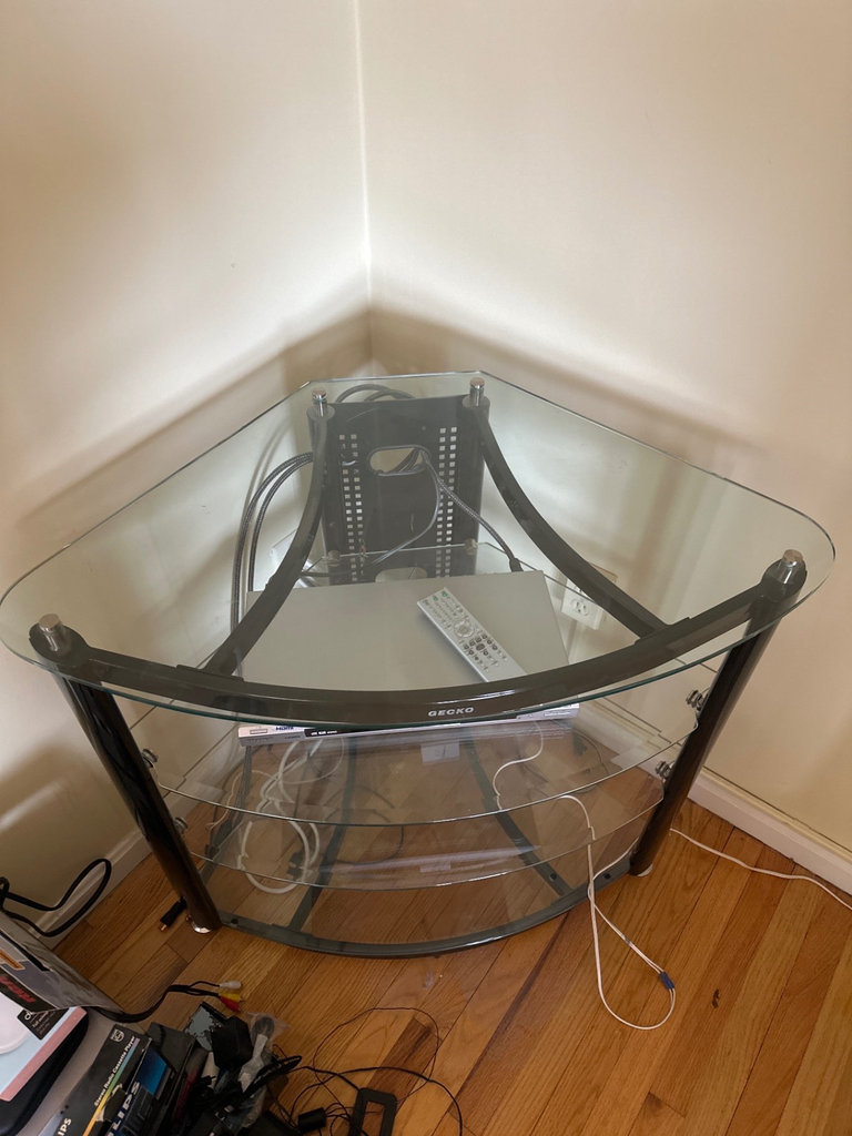 Gecko Glass and metal corner media stand  - image 3 of 4