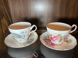 Porcelain tea set with blue and floral designs - thumbnail 9 of 10