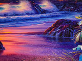 Framed Painting and display light, signed - thumbnail 7 of 11