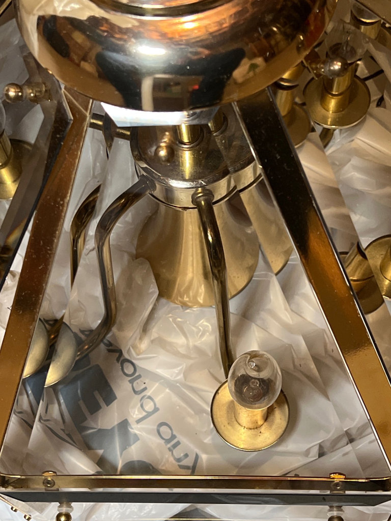 Brass and Glass Chandeliers with Wiring and Hardware - image 4 of 8