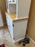White wood hutch with glass display cabinet and drawers - thumbnail 2 of 4