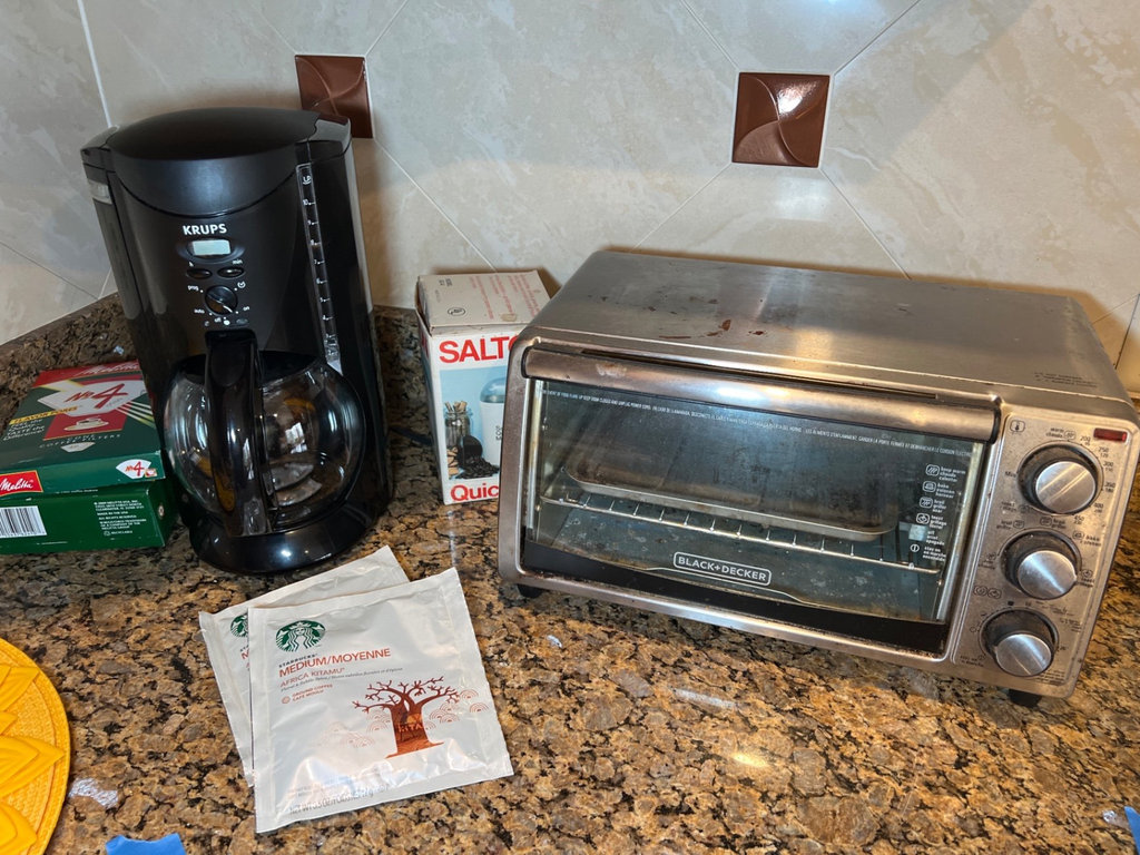 Krups coffee maker, Black+Decker toaster oven, and Salton Quick Mill grinder box - image 3 of 5