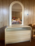 White vanity dresser with arched mirror - thumbnail 2 of 10