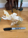 Leather Horse Figurine, Signed Carved Wood Eagle, More  - thumbnail 7 of 12