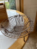 Wooden kitchen storage set with bread box, napkin holder, wire fruit basket, and embroidered towel - thumbnail 3 of 6