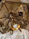 Brass and Glass Chandeliers with Wiring and Hardware - thumbnail 5 of 8