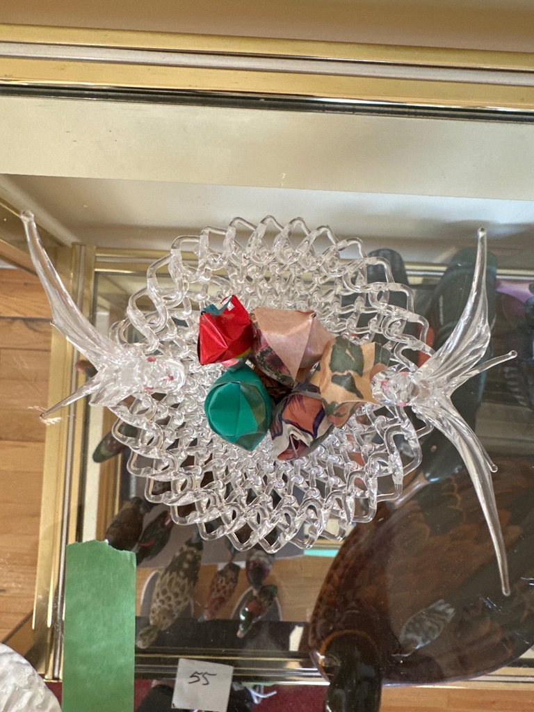 Crystal glass desk clock with bowls and state dishes - image 1 of 13