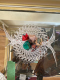 Crystal glass desk clock with bowls and state dishes - thumbnail 1 of 13