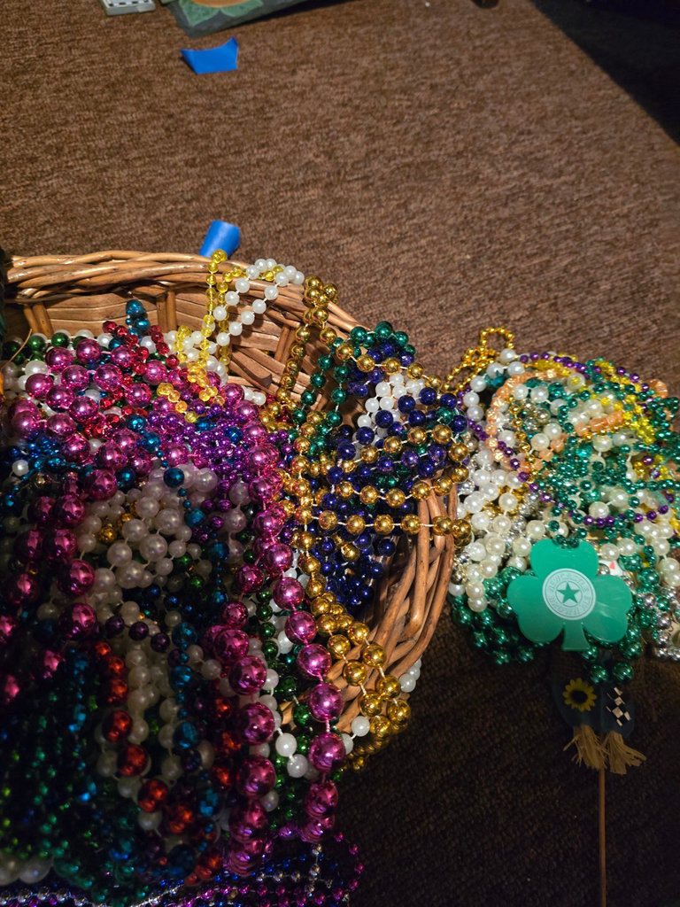 Basket with Beaded Necklaces and Shamrock Accessories - image 2 of 11