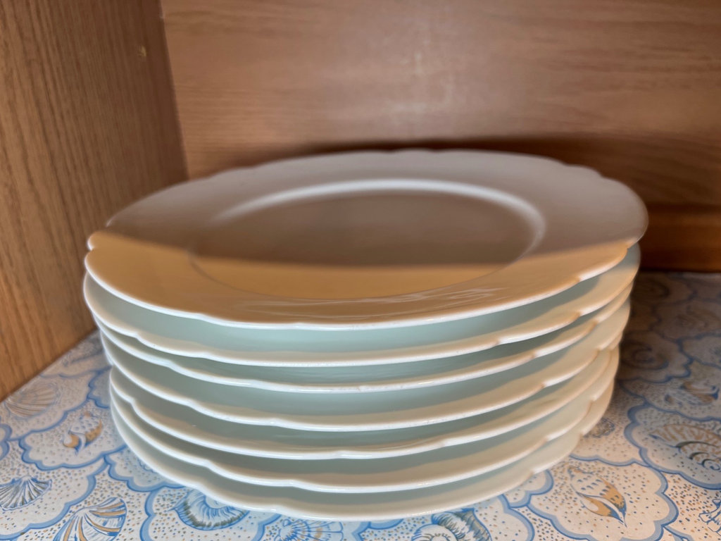 Noritake Ceramic dinnerware set with blue floral borders and more dishes - image 2 of 9