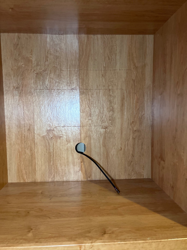 Wooden storage cabinet with glass doors and drawers - image 1 of 5
