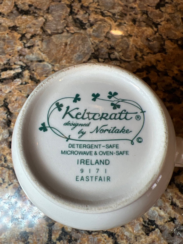 Noritake Ceramic dinnerware set with blue floral borders and more dishes - image 7 of 9