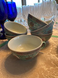 Turquoise Chinese porcelain teapot, bowls, and matching tableware set - thumbnail 12 of 14