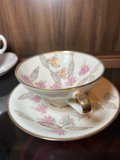 Porcelain tea set with blue and floral designs - thumbnail 8 of 10