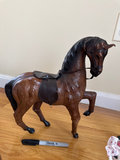 Leather Horse Figurine, Signed Carved Wood Eagle, More  - thumbnail 9 of 12