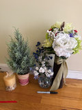 Candle holders, Faux flowers in vases - thumbnail 2 of 11