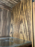 Dark Wood China Cabinet with Glass-Front Display and Paneled Base - thumbnail 3 of 12