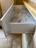 White wood hutch with glass display cabinet and drawers - thumbnail 4 of 4