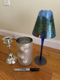 Candle holders, Faux flowers in vases - thumbnail 4 of 11