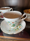 Porcelain tea set with blue and floral designs - thumbnail 7 of 10