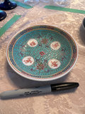 Turquoise Chinese porcelain teapot, bowls, and matching tableware set - thumbnail 13 of 14