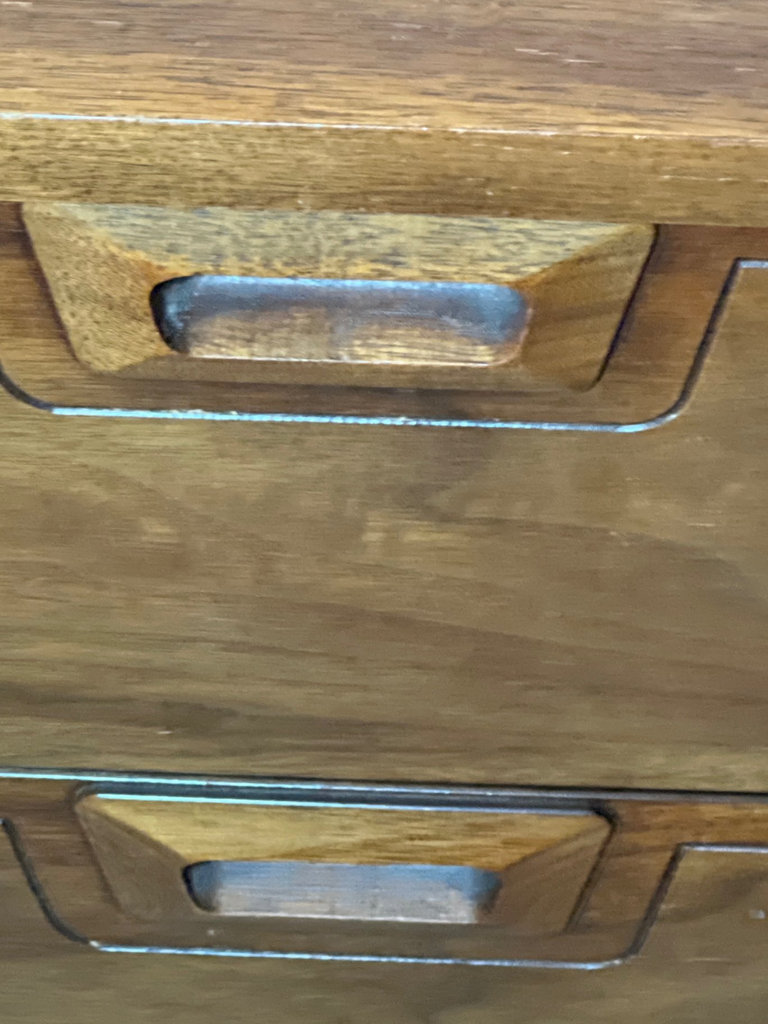 MCM Two-drawer wooden nightstand with recessed handles - image 3 of 4