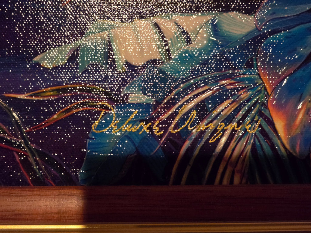 Framed Painting and display light, signed - image 5 of 11