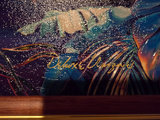 Framed Painting and display light, signed - thumbnail 5 of 11