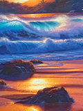 Framed Painting and display light, signed - thumbnail 4 of 11