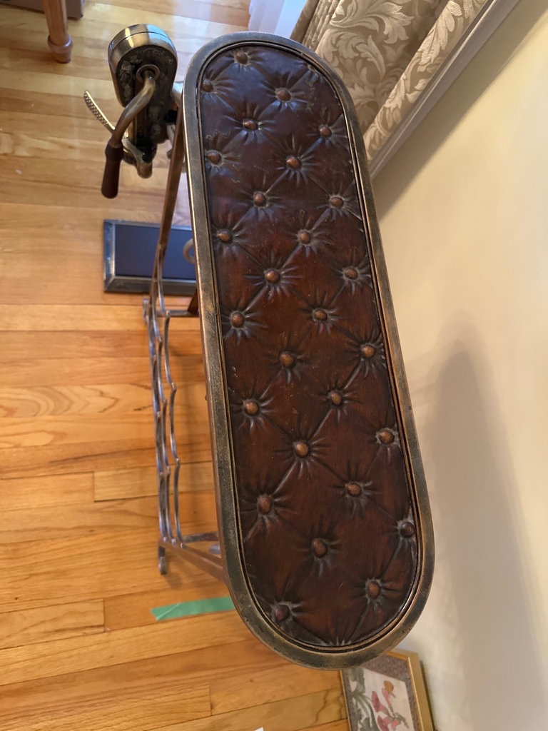 Vintage lever-style wine opener on decorative stand with wine rack - image 6 of 6