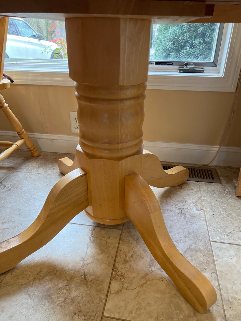 Round tile-top dining table with pedestal base - image 4 of 6