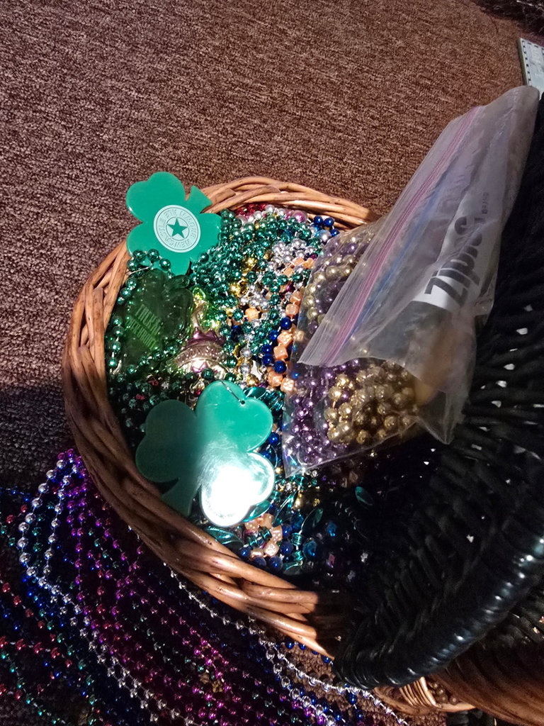 Basket with Beaded Necklaces and Shamrock Accessories - image 6 of 11