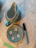 Turquoise Chinese porcelain teapot, bowls, and matching tableware set - thumbnail 11 of 14