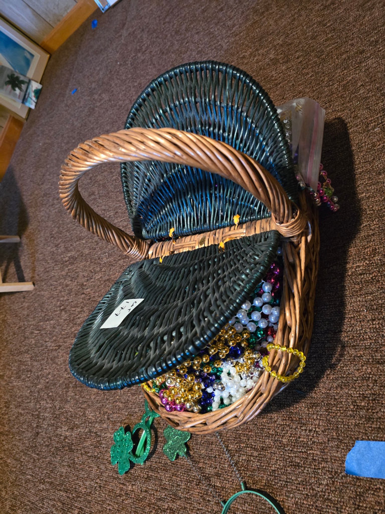 Basket with Beaded Necklaces and Shamrock Accessories - image 4 of 11