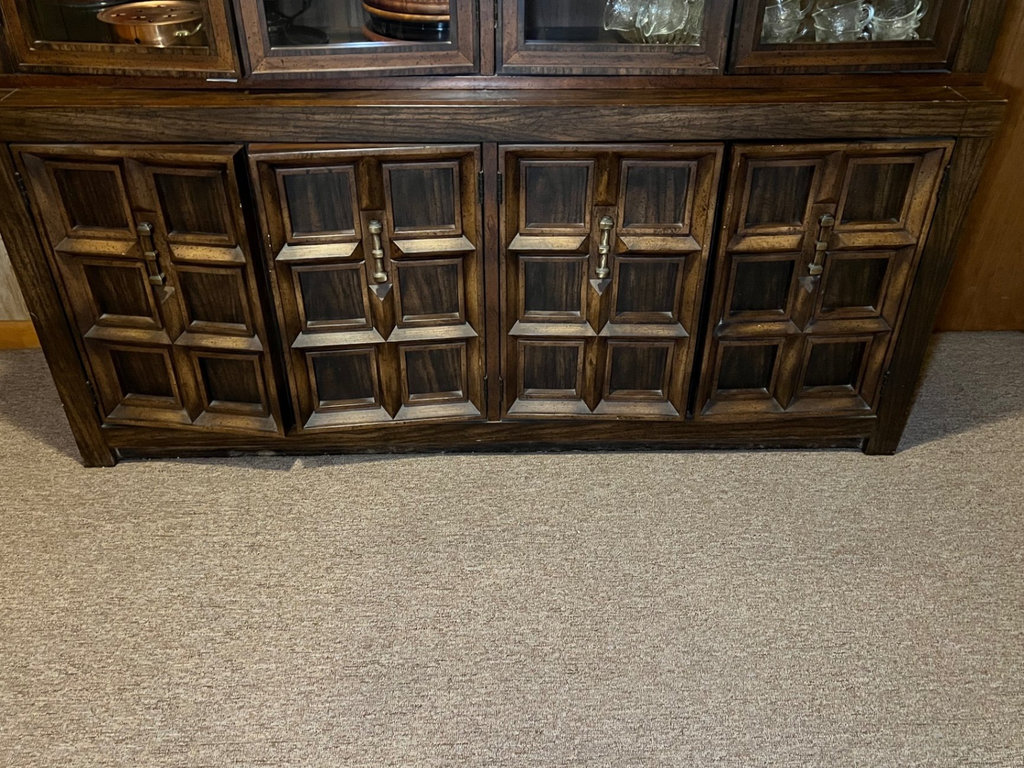 Dark Wood China Cabinet with Glass-Front Display and Paneled Base - image 12 of 12