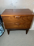 MCM Two-drawer wooden nightstand with recessed handles - thumbnail 1 of 4